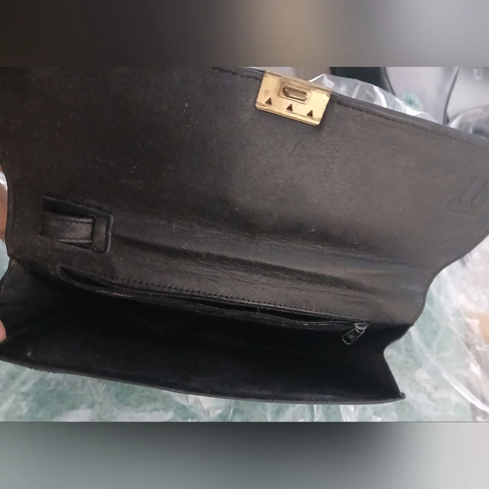 Dunhill Classic Black Briefcase with Gold Lock